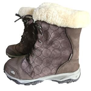 The North Face Brown Suede Primaloft 200 Gr Insulated Waterproof Snow Boots, 8.5